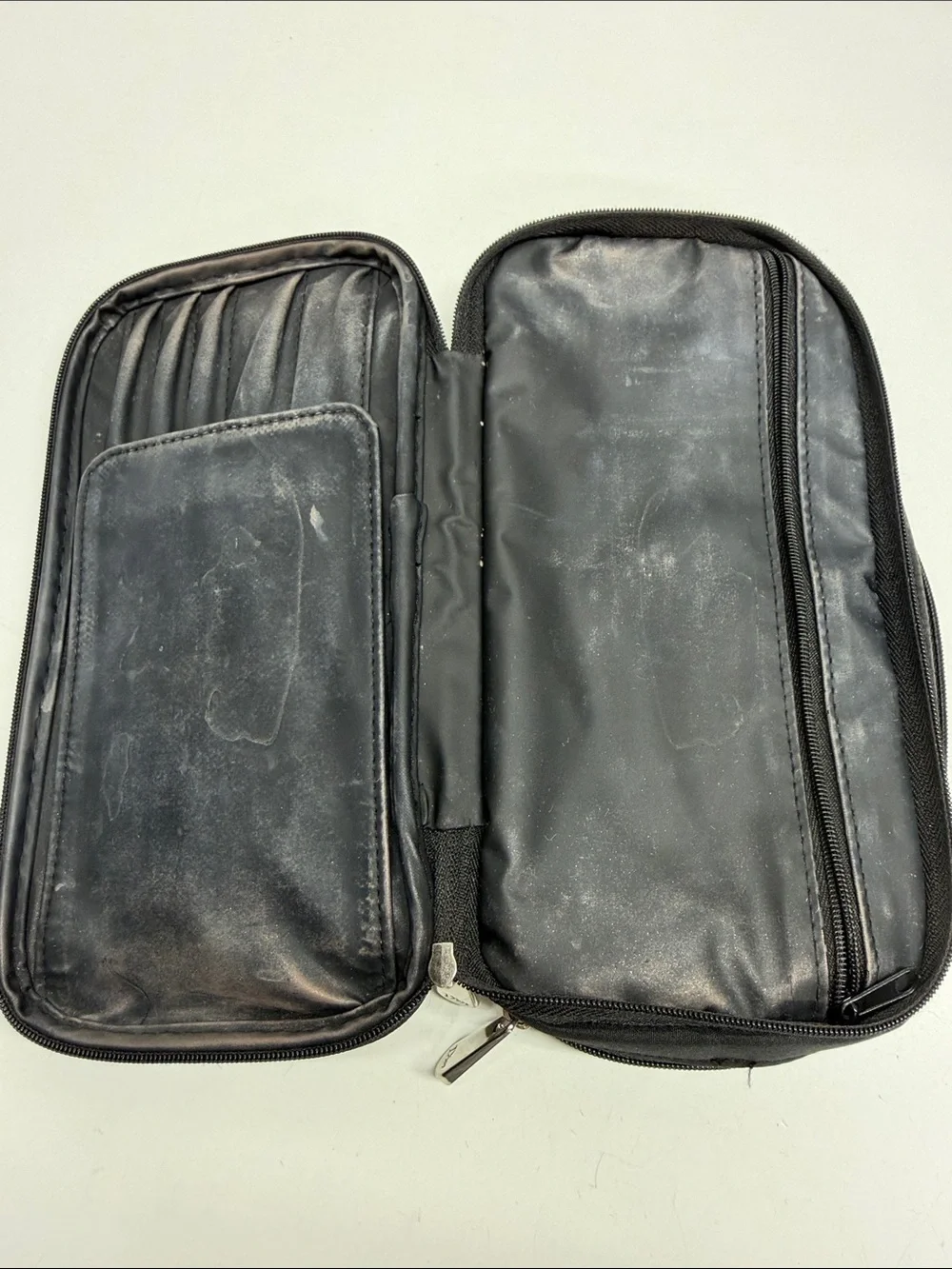 Dior Backstage Makeup Beauty Bag Travel Cosmetic Brushes Zip Around Black Silver